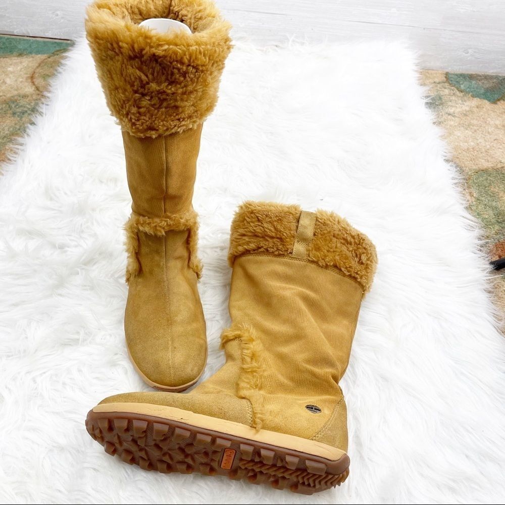Timberland Muk Luk Corduroy Leather Fur Top Boots